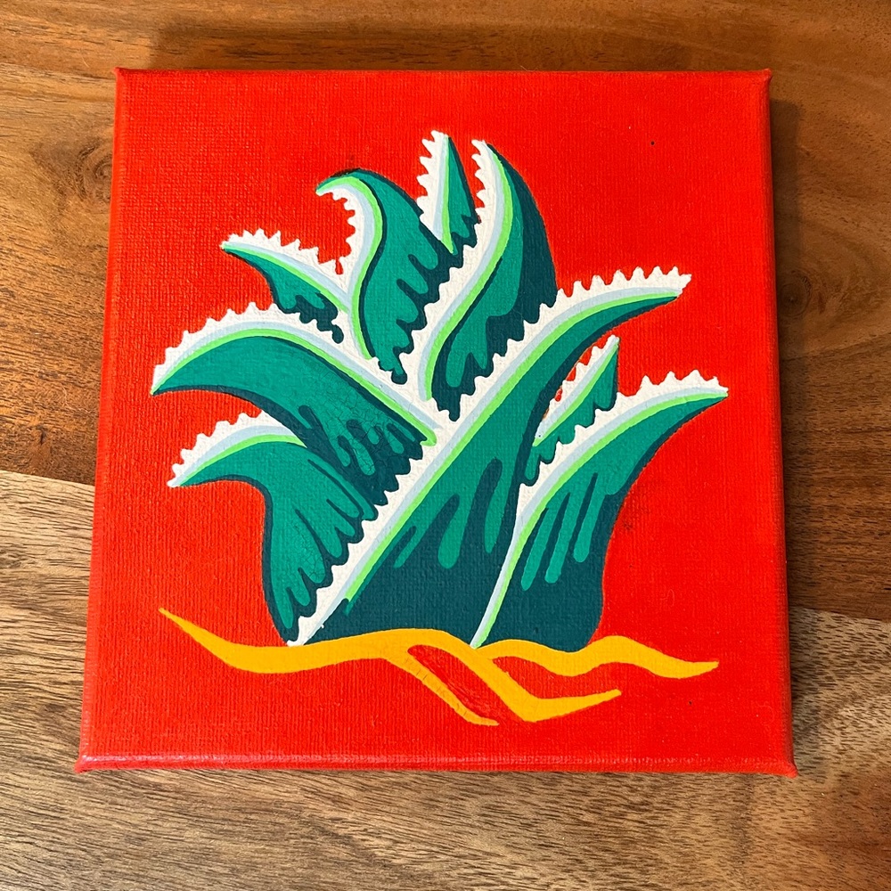 Hand Painted Cactus Wall Art Decor